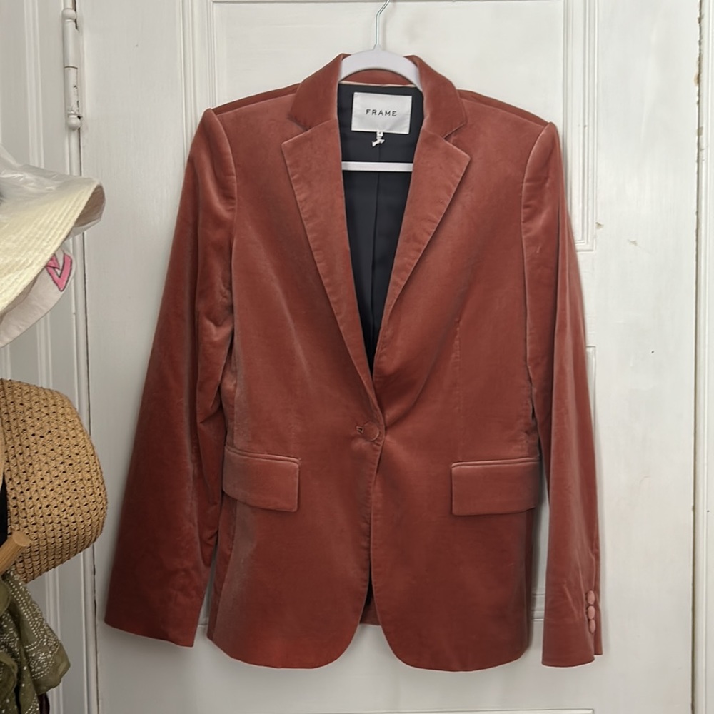 Pink Frame velvet blazer size 4